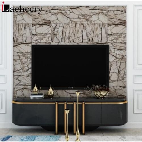 Marble Self Adhesive Wall Stickers Waterproof Stone Plastic Floor Sticker Home Decor Thicken Tile Panels for Living Home Kitchen