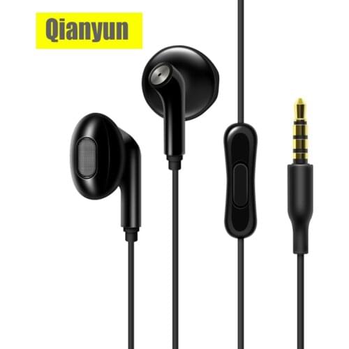 Original QianYun Qian49 Hifi In Ear Earphone WIth Microphone High Qaulity Bass Dynamic Flat Head 3.5mm Earbuds Headset