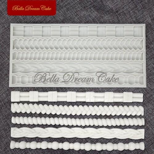 Braided Rope Silicone Mold Fondant Cake Border Moulds DIY Chocolate Mould Cake Decorating Tools Kitchen Baking Accessories