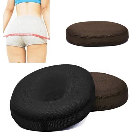 Buttock Shaping Coccyx Pain Relief Memory Foam Comfort Donut Ring Chair Seat Cushion Pillow Coffee/Black