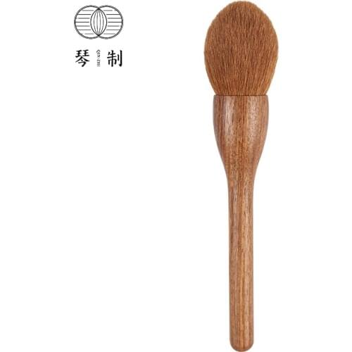 QINZHI Professional Handmade Make Up Brush 02 Round Face Powder Brush Soft Saikoho Goat Hair Synthetic Fiber Makeup Brushes