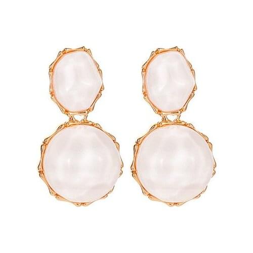 Simple vintage circle resin pendant womens earrings korean style irregular geometric accesories aesthetic jewelry for women