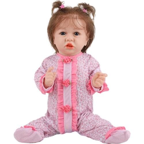 Lifelike Reborn Baby Dolls pink sweater Babies Doll Full Vinyl Body So Truly Girl Model Doll For Toddler bebe Toy Gifts