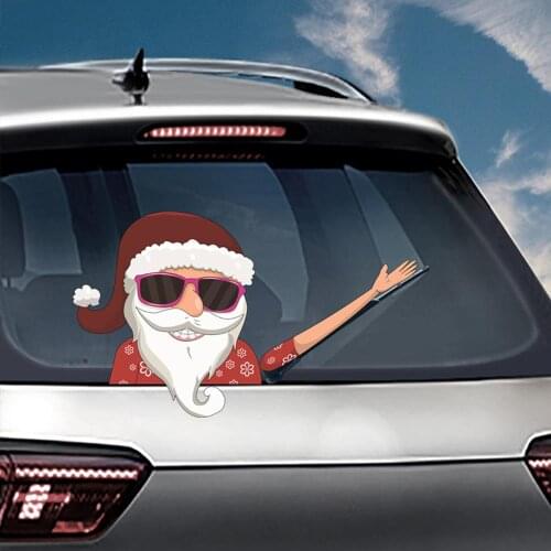 Santa Claus Snowman Elk Wiper Christmas Stickers Car Rear Windshield
