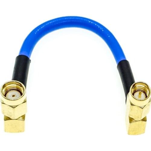 RPSMA Male Right Angle to SMA Male Right Angle RA RG402 RG-402 Semi Flexible Coaxial Cable 0.141" 50ohm Blue