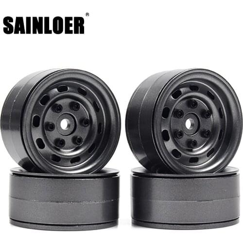 SAINLOER 4Pcs Metal 1.9Inch Beadlock Wheel Rim Hub for 1/10 RC Crawler Car Axial SCX10 90046 Traxxas TRX4 RC4Wd D90 D110