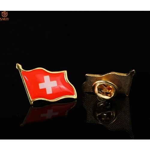 Switzerland Unisex Clothing Jewelry Lapel Backpack Hat Metal Flag Brooch Pin Commemorative Badge Collection