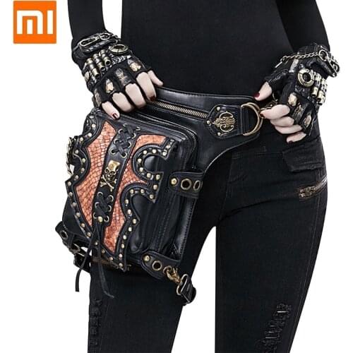 Xiaomi Motorcycle bag Men Womens shoulder messenger bag Multifunctional Knight Belt Bag Outdoor travel PU Leather