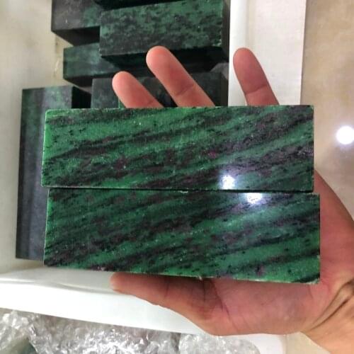 1pcs Natural red green treasure rectangular pillar stone point healing