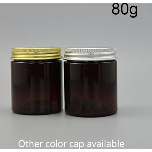 10pcs 80g Brown Plastic Jar Empty Refillable Cosmetic Cream Lotion Container 3oz Pill Capsule Bath Salts Spice Travel Bottles