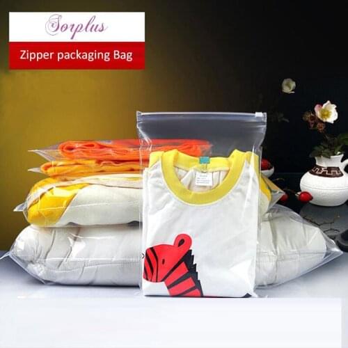 100Pcs 45x55cm Transparent Clothing Zipper Packaging Bag,Organize Storage Bag,Plastic Packaging Bags