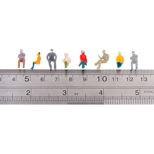 100x 1:100 HO Scale Train Painted Seated People Street Park Figures Accs