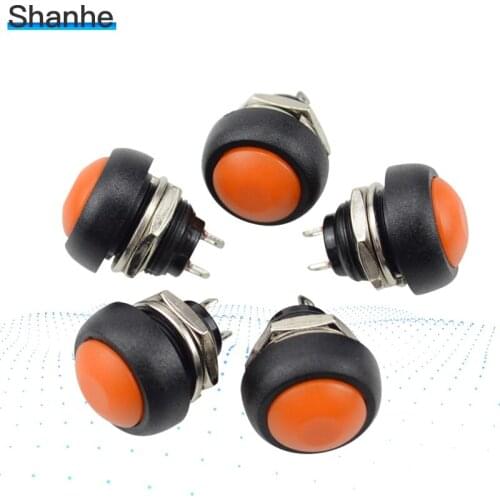 5pcs Orange 12mm Waterproof momentary Push button Switch
