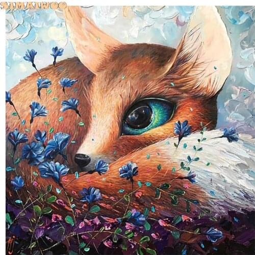 5D DIY Diamond Painting Animals Full Drill Diamond Embroidery Picture Beading Fox Beadwork Home Decorative Handmade craftsGifts