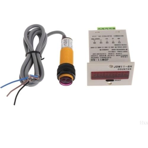 6-Digit LED Display 1-999999 Counter Adjustable NPN Photoelectric Sensor Switch Hxx