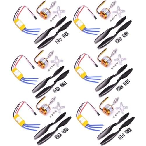 A2208 1100KV / A2212 2212 1000KV 1400KV sin escobillas Outrunner Motor 30A hélice ESC 1045 Quad-Rotor para aviones RC de Multico