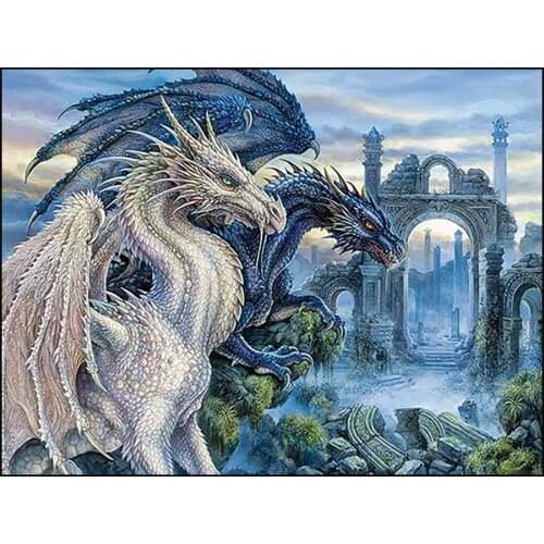 5D Diy Diamond Painting Cartoon Mystical Dragons Cross Stitch Kit Full Square Drill Diamond Embroidery Needlework Crystal Mosaic