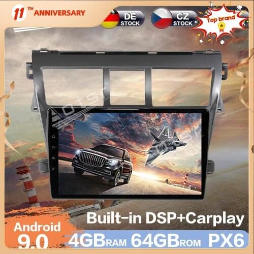Aotsr Android 9.0 4GB ROM Car Radio GPS Navigation DSP HD Car Auto Stereo Video Multimedia DVD Player For Toyota VIOS 2008- 2013