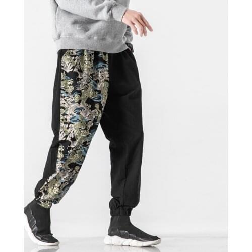 Men Hip Hop Cargo Pants Joggers Sweatpants Overalls Men Ribbons Streetwear Harem Pants Fashions Harajuku Trousers Black 2021