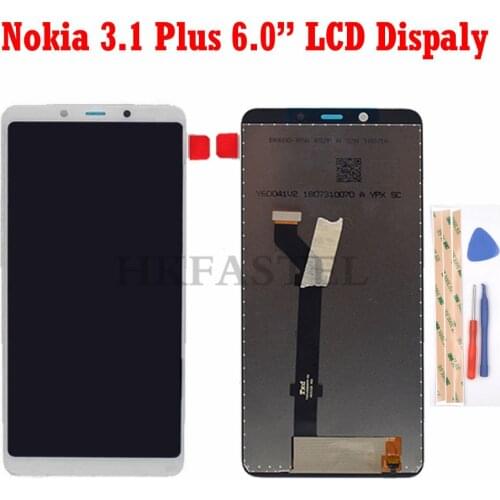 For Nokia 3.1 5.2 inches / 3.1 Plus 2018 3.1P 6.0 inches LCD Display Touch screen Repair Replacement + Glue tools