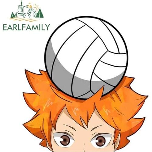 EARLFAMILY 13cm x 12cm for Hinata Shoyo Haikyuu Peeker Car Accessoires Stickers Anime Windows Decal Waterproof Laptop Decoration