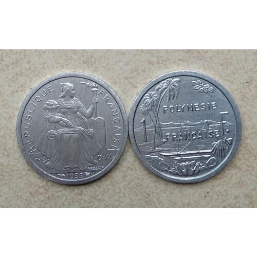 French Polynesia 1 franc Coins Eu Edition Europe 100% Real Original Unc Coin New Exit Circulation Collectible 23mm