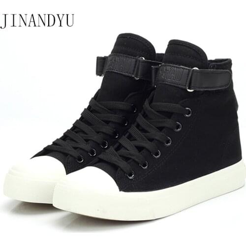 High Top Sneakers Women Vulcanized Sneakers Basket Femme Plataform Sneakers Shoes Woman Canvas Shooes Lace Up Ladies Trainers