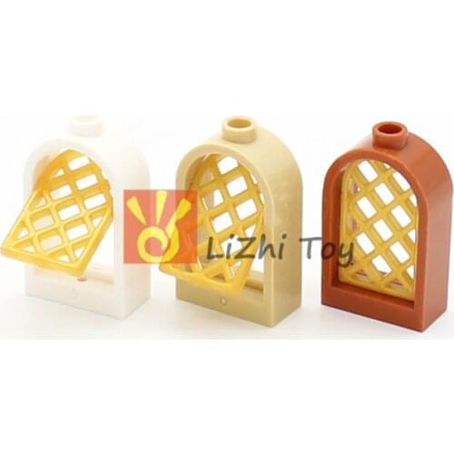 MOC Bricks 30044 Window 1 x 2 x 2 2/3 with Rounded Top DIY Enlighten Block Bricks Compatible with Assembles Particles