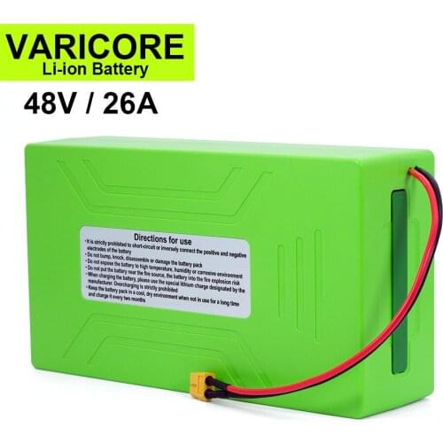 VariCore 48V/54.6V 18650 Li-ion Battery 26Ah 2000W Built in 30A BMS for Electric bicycles Motorcycle modification XT60 plug