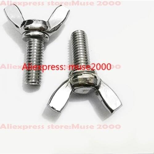 M3 M4*6 8 6 8 10 12 16 20 25 30 35 40 45 50mm handle screw wing bolt 304 Steel hand adjusting Lifting weight loading