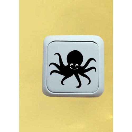 Cute Octopus Smiling Switch Decor Sticker Wall Decal Vinyl Art 3SS0323