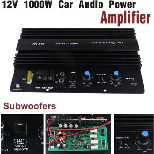 PA-80D 12V 1000W Mono Car Audio Power Amplifier Bass Subwoofer Amplifier Board