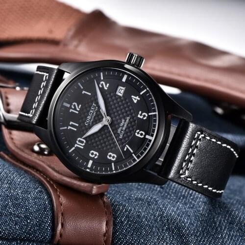 CORGEUT 40mm Men Watch Sterile Dial NH35A Automatic Movement Silver、Black、Bronze Case Leather Luminous Waterproof -Customizable