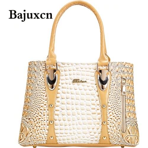 2020 new luxury brand crocodile handbags women bags designer shoulder bag women zipper patent leather tote bag large capacity b