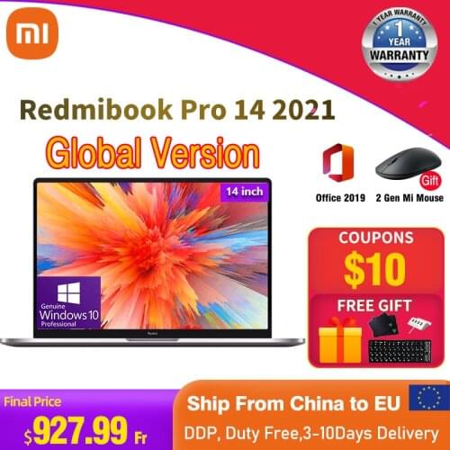 New Original Xiaomi Redmibook Pro 2021 Laptop I7/i5 Ultrabook Notebook 14 Inch 16 RAM 512GB SSD Windows 10 Computer Pc Portable