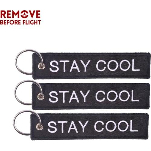 Wholesale Fashion Motorcycle Keychain Cool AWESOME EVERYDAY Key Chains Black White Embroidery Key 20PCS for Valentines Day