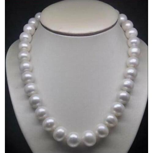 NATURAL New 10-11MM WHITE PEARL NECKLACE 18" 36" YELLOW CLASP