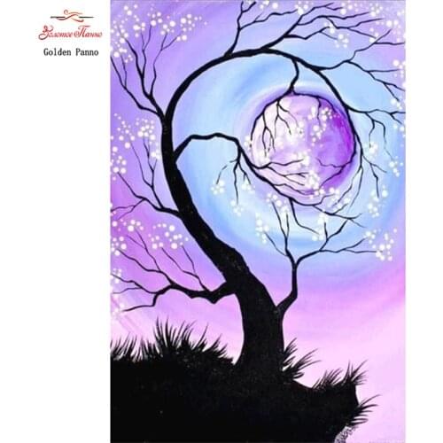 Full square 5D DIY diamond painting branches hold moon romantic embroidery cross stitch mosaic home decoration gifts
