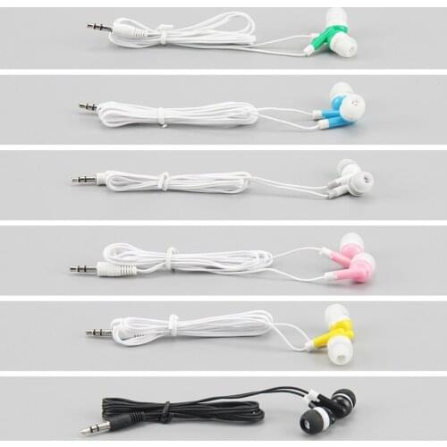 Colorful Low Cost Earbuds Disposable In Ear Wired Earphones for MP3 Concert Museum Theater School Library,Hotel,Company Gift