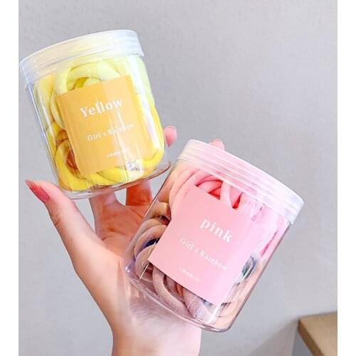 50Pcs/Set Candy Colors Elastic Rubber Bands Women Ponytail Headwear Hair Ring Cute Girls Children Rope Hair Accessories For 2021