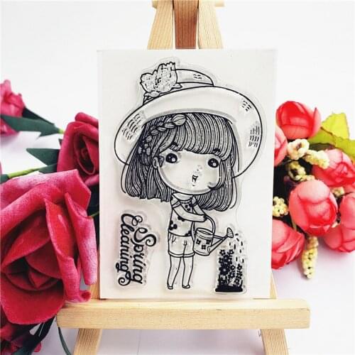 6*9cm 8 desgins lovely girls cub Transparent Clear stamp Silicone Stamp/Seal DIY scrapbooking/photo album Easter stamp sheets