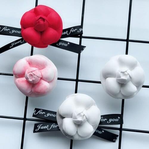 Camellia Shape Soap Silicone Mold Christmas Aroma Gypsum Plaster Crafts Mould 3D Flower Car aromatherapy plaster mould