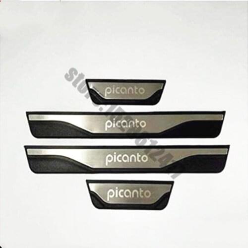 Stainless steel Scuff Plate Door Sill Door Sill Pedal Sticker for Kia Picanto 2012-2016 Car styling