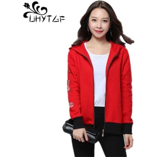UHYTGF Summer womens top 2019 Loose slim cardigan woman clothing Plus size fashion Coat female Korean version Women jacket X43