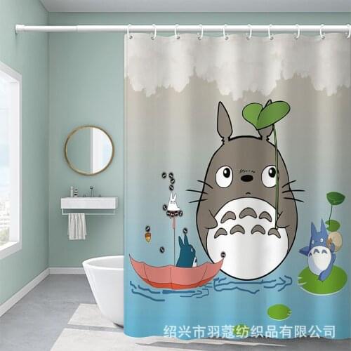 High Quality Shower Curtain Totoro Waterproof Cartoon Bath Curtains for Bathroom Decor with (12-24) Hooks My Neighbour
