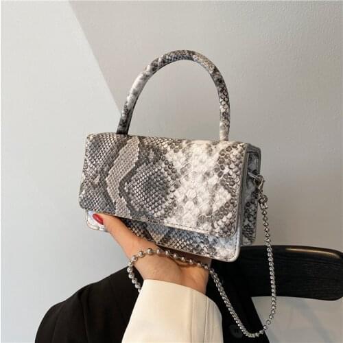 Crocodile Pattern Handbag Womens 2021 Summer Fashion Small Square Bag Single Chain Shoulder Bag High Quality Messenger Bag