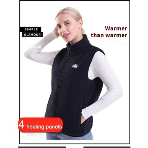 Men Women USB Electric Heated Vest 4 Areas Smart Heating Jacket Safety For Fishing Skiing Motorcycle Winter Warm Coat Clothing