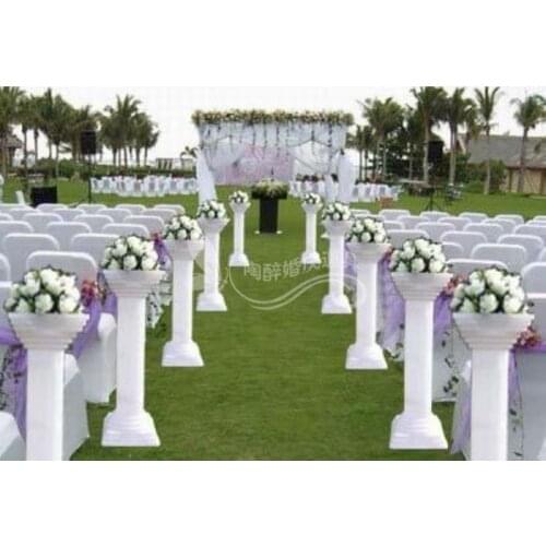 10pcs/lot White Plastic Roman Columns Road Cited For Wedding Party Decorations Hotels Shopping Malls Opened Welcome Road Lead