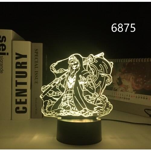 3D LED Nightlight Trafalgar Law Anime Figure Table Lamp Touch Sensor Colorful Nightlight Cool Birthday Gift Bedroom Decor Light