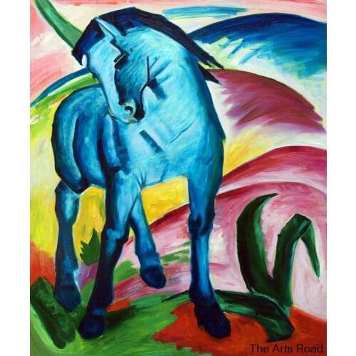 Animal Abstract Art Blaues Pferd I - Monaco Franz Marc Oil Painting Horse Hand Painted Canvas High Quality